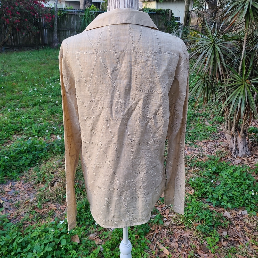 Positano Embroidered Linen Blouse - Picture 4 of 9